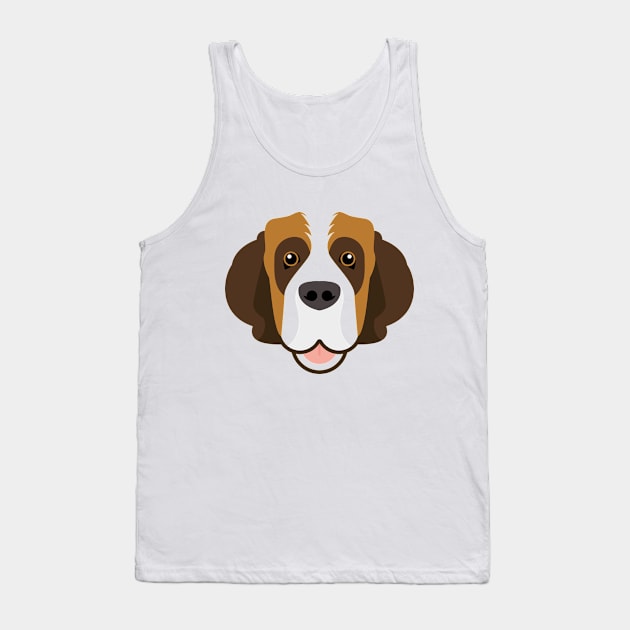 Saint Bernard dog face Tank Top by ShirtBricks